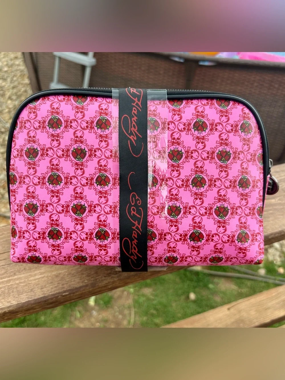 Ed Hardy Love Kills Slowly Cosmetic Bag Set - NWT
